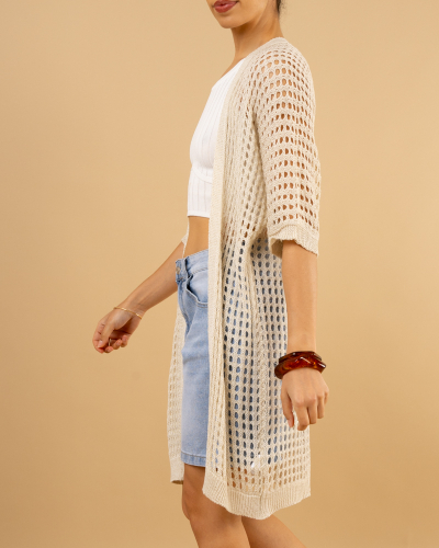 Gilet long ajouré