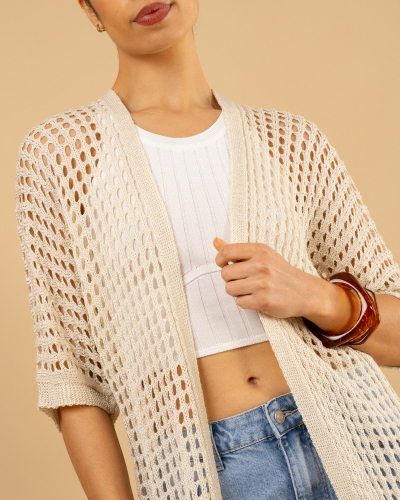 Gilet long ajouré