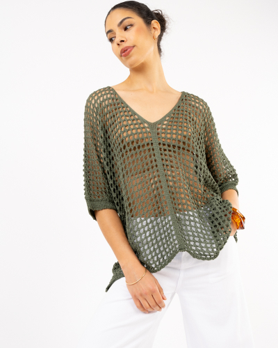 Top oversize ajouré