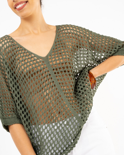 Top oversize ajouré