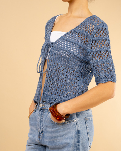 Gilet nœud lurex