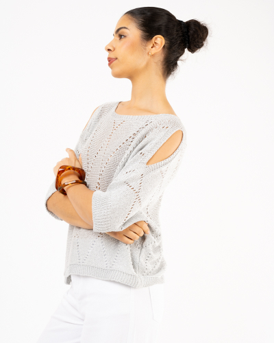 Top lurex manches courtes