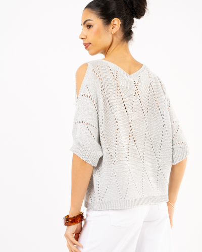 Top lurex manches courtes