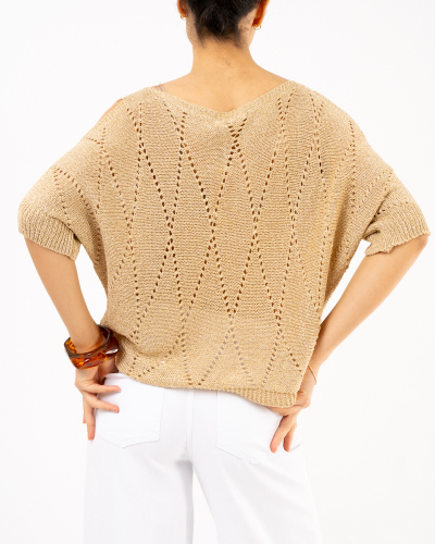 Top lurex manches courtes
