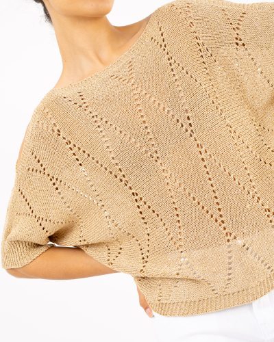 Top lurex manches courtes