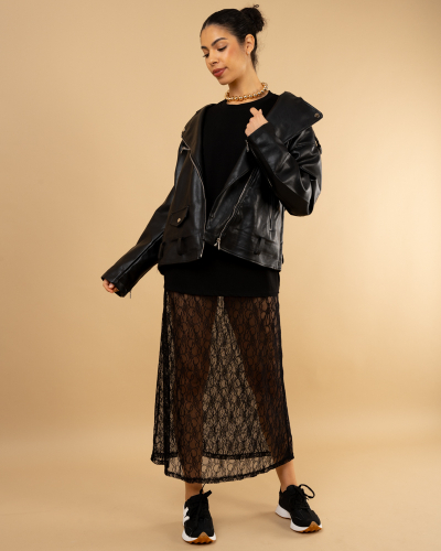 T-shirt robe dentelle