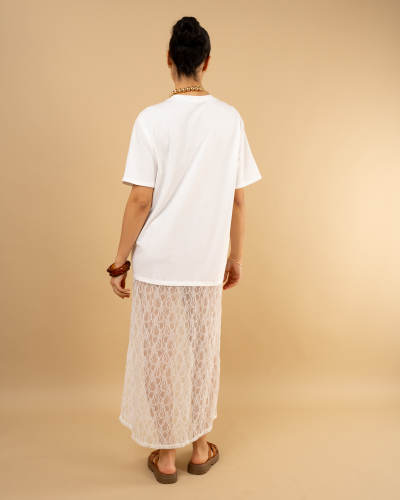 T-shirt robe dentelle