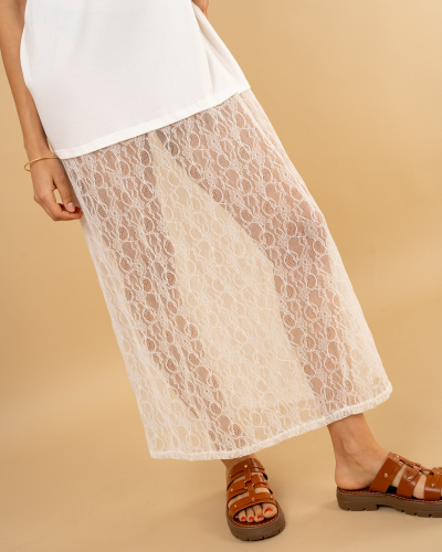 T-shirt robe dentelle