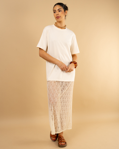 T-shirt robe dentelle