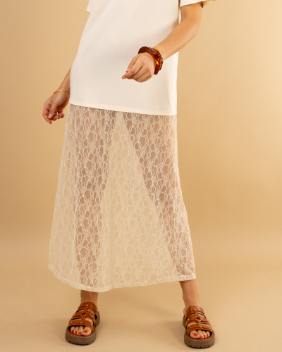 T-shirt robe dentelle