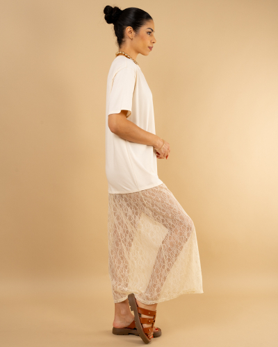 T-shirt robe dentelle