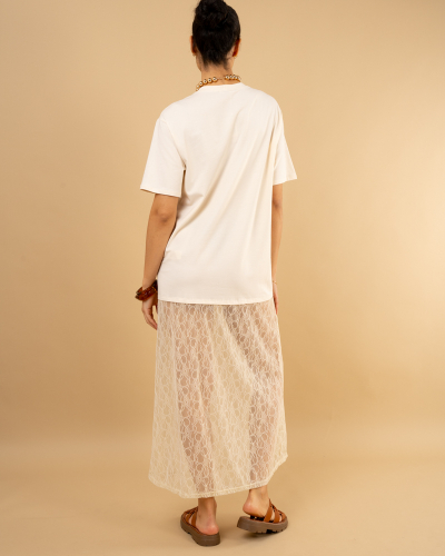 T-shirt robe dentelle