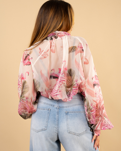 Blouse voile nœud