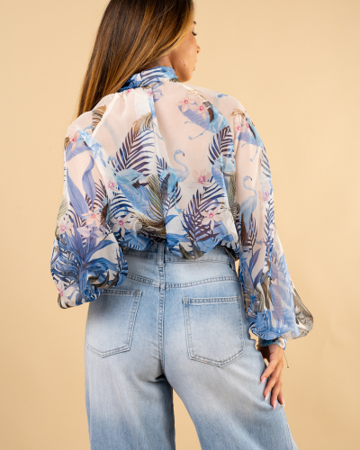Blouse voile nœud