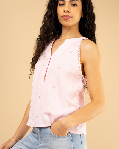 Débardeur cœur dentelle