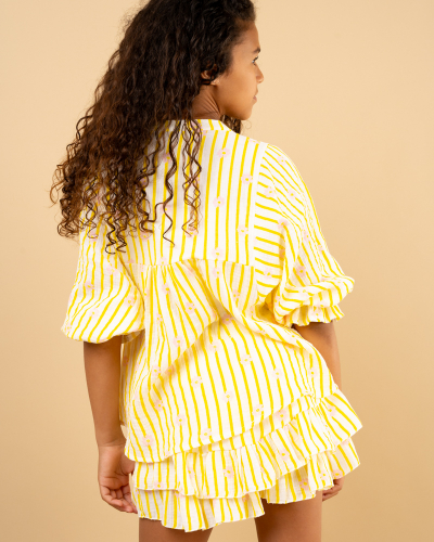 Blouse Rayée Fleurs