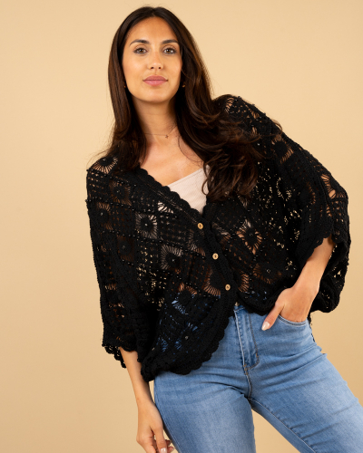 Gilet oversize perles