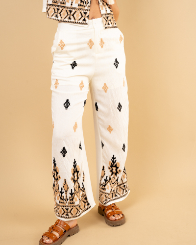 Pantalon brodé