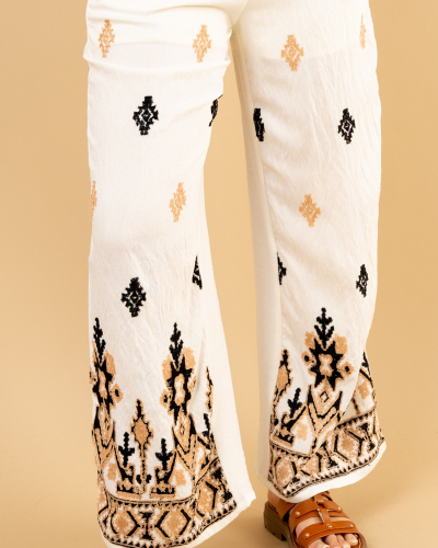 Pantalon brodé