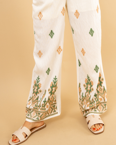 Pantalon brodé