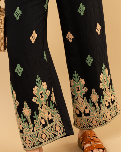 Pantalon brodé