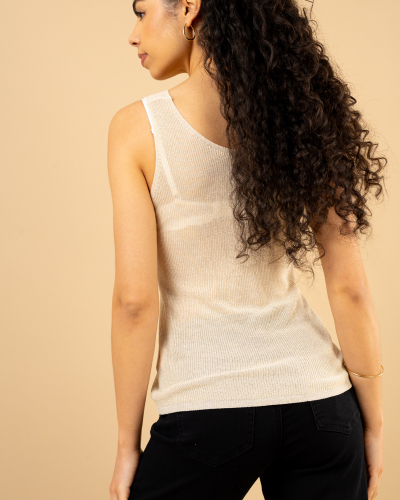 Débardeur croisé maille lurex