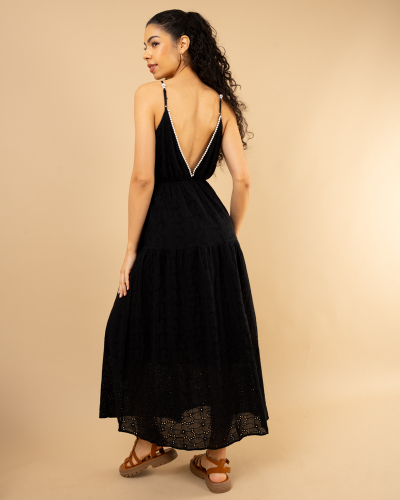 Robe dos v dentelle