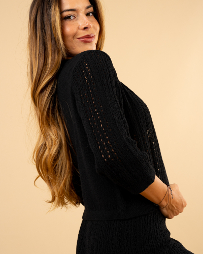 Gilet maille ajourée