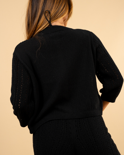 Gilet maille ajourée