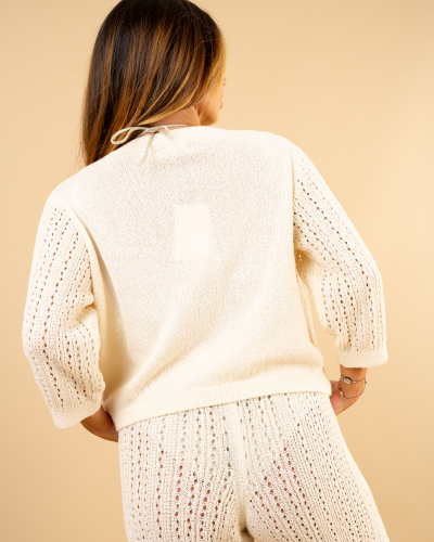 Gilet maille ajourée