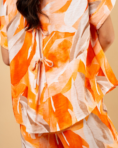 Chemise imprimée orange