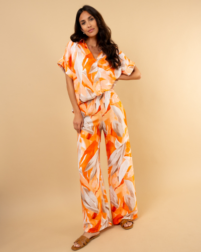 Pantalon imprimé orange