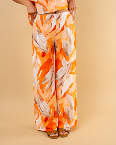 Pantalon imprimé orange
