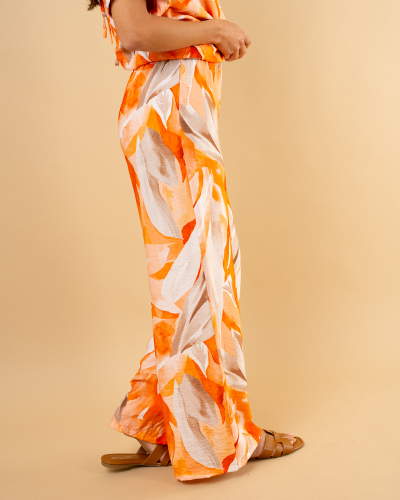 Pantalon imprimé orange