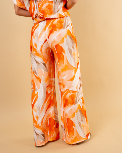 Pantalon imprimé orange