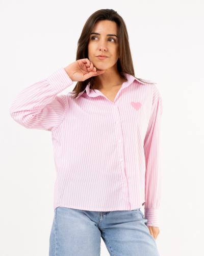 Chemise rayée coeur