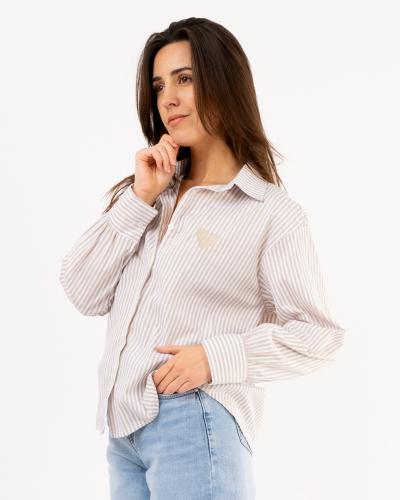 Chemise rayée coeur