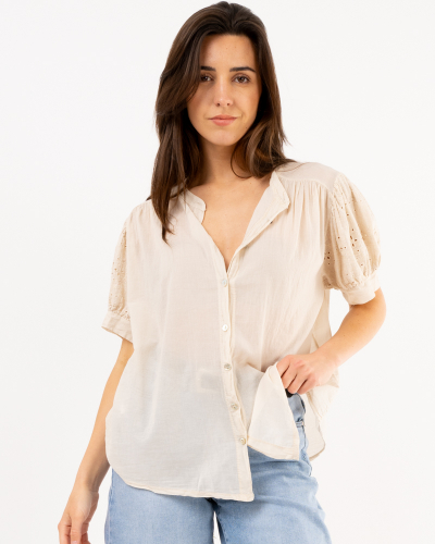 Chemise manches brodées