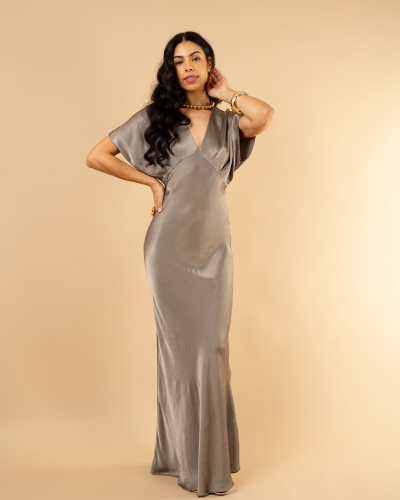 Robe longue satin
