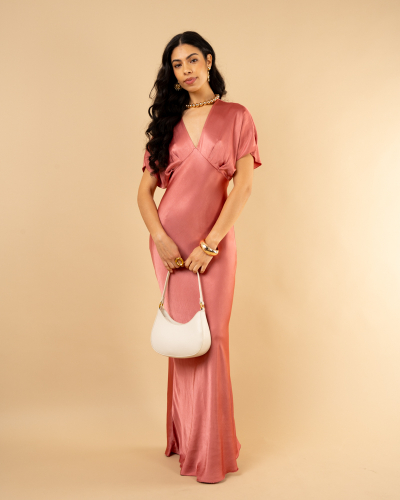 Robe longue satin