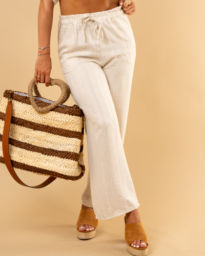 Pantalon lurex lin