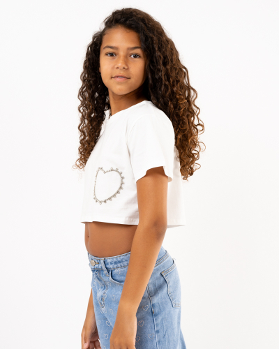T-Shirt coeur strass