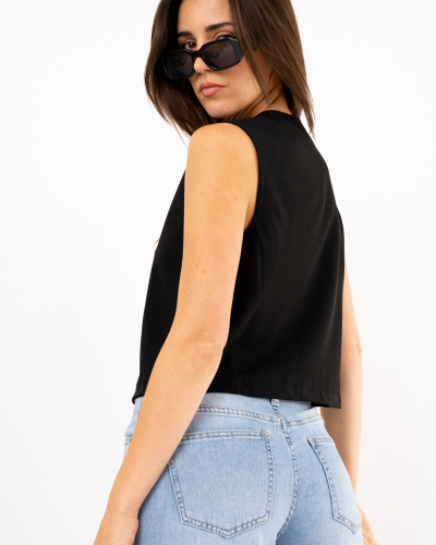 Gilet boutons fleurs