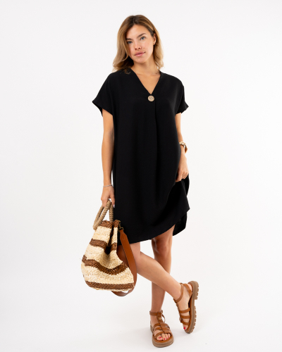 Robe bouton doré