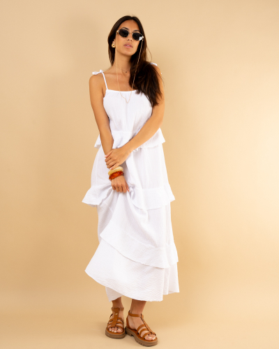 Robe longue volants