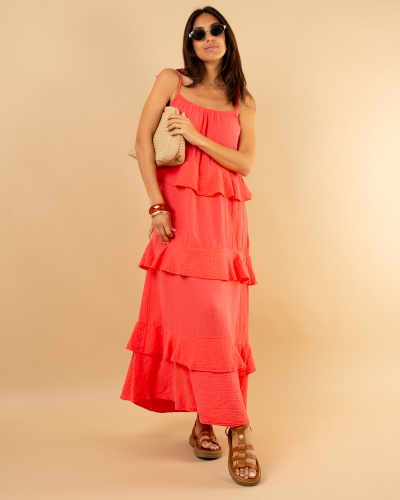 Robe longue volants