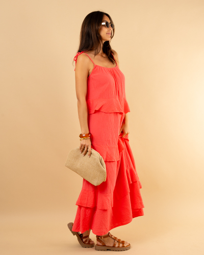 Robe longue volants