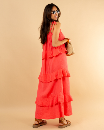 Robe longue volants