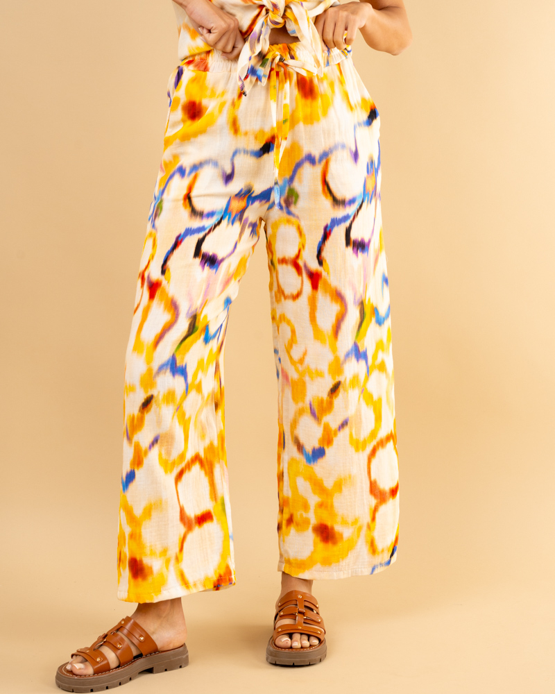 Pantalon jaune imprimé