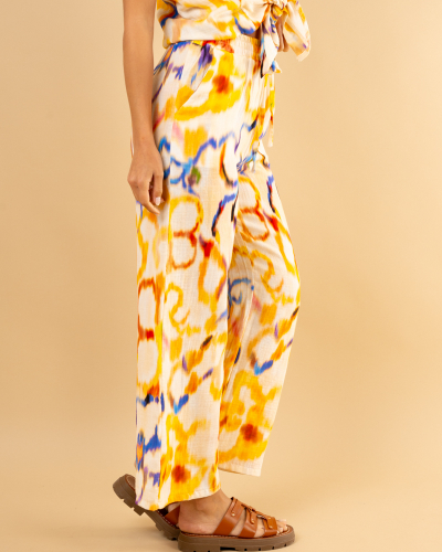 Pantalon jaune imprimé
